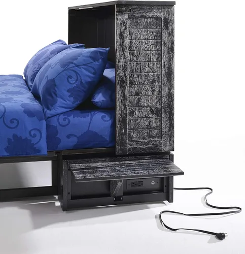 Vista 5 de Night & Day Muebles Murphy - Cama convertible con gabinete de tamaño Queen, con colchón de espuma viscoelástica de triple pliegue (Blizzard)