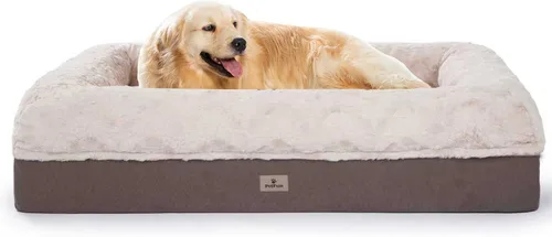 Vista 17 de Cama Sofá Ortopédica para Perros de Tamaño Grande con Soporte de Espuma de Huevo, Cojines Reforzados de Cuatro Lados, Tela Suave Resistente al