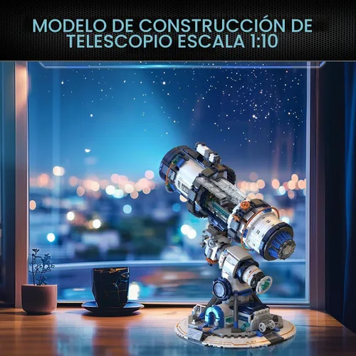Vista 3 de NUTCRACKER Juego de construcción de telescopio espacial para adultos, juego de construcción de telescopio astronómico espacial, modelo de exhibición