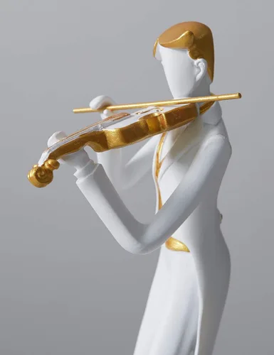 Vista 10 de HAUCOZE Estatua de músico, escultura de oboe, decoración musical, regalo para amantes de la música, para estudio, sala de estar, oficina, 10 pulgadas