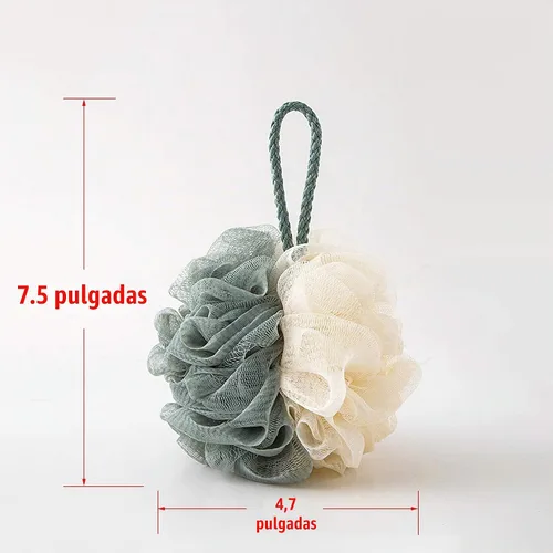 Vista 3 de Paquete de 4 esponjas de baño de malla de encaje esponja exfoliante rica
