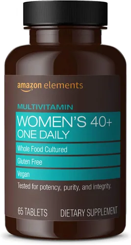 Vista 2 de Amazon Elements Multivitamínico diario para mujeres 40+ One Daily y Multivitamínico diario para hombres (65 tabletas)