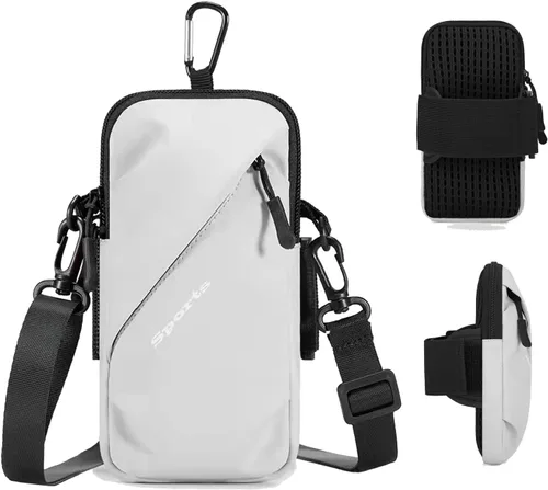 Vista 9 de Pulseras para Soporte de Teléfono, Bolsillo Pequeño de Hombro con Correa para Brazo, Compatible con iPhone y Todos los Teléfonos Celulares, Uso