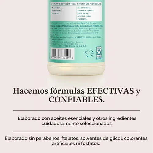 Vista 5 de MRS. MEYER'S Clean Day Limpiador multisuperficie, menta, 16 onzas líquidas