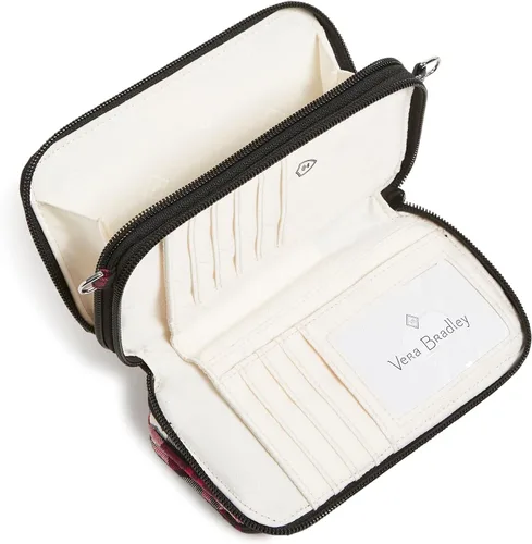 Vista 3 de Bolso cruzado todo en uno de algodón para mujer con protección RFID