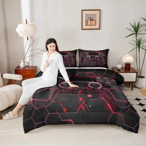 Vista 85 de Erosebridal Juego de edredón de hojas de cannabis, juego de ropa de cama de marihuana con estampado colorido de plantas, decoración bohemia de 2