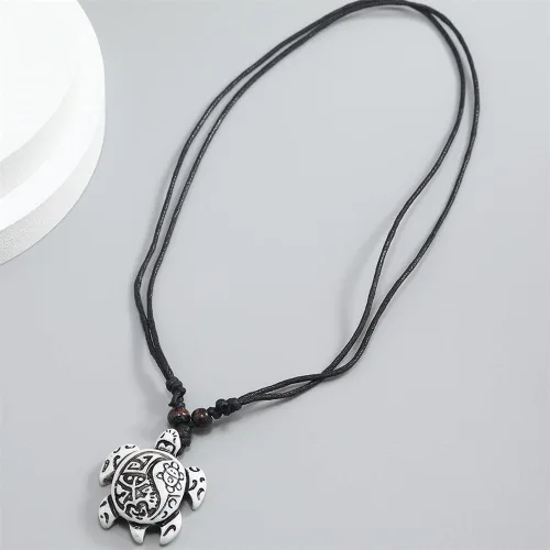 Vista 5 de Collar Yin Yang para parejas, collar de resina de tortuga marina de Tai Chi, mejores amigos, mejor amiga, collar de amistad para 2 mujeres