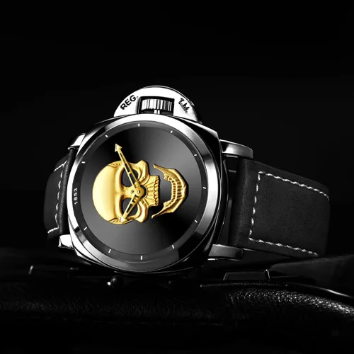 Vista 6 de senstone Reloj de cuarzo de moda, correa de cuero, resistente al agua, reloj de pulsera unisex