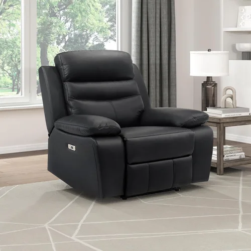 Vista 14 de Lexicon Silla Reclinable para Sala de Estar de Combinación de Cuero, Asientos para Cine en Casa, Sillón Reclinable Pegado a la Pared, Sillón Azul
