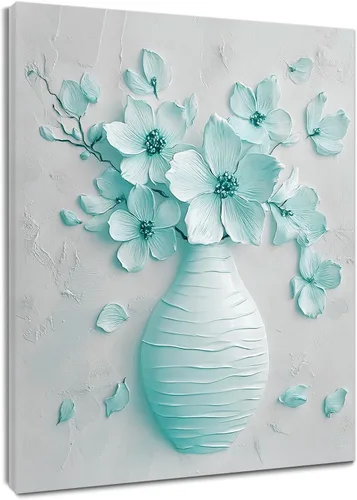 Vista 8 de LB Arte de pared de escena de playa para baño, paisaje de naturaleza costera, lienzo, pinturas de pared, decoración del hogar, océano azul, cuadros