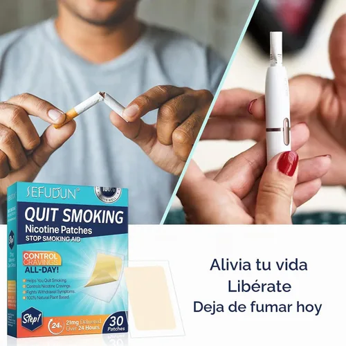 Vista 7 de Parches de nicotina para dejar de fumar, 21 mg Paso 1 Parches para dejar de fumar, ayudas para dejar de fumar que funcionan con 2 semanas, entregado