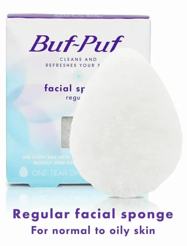 Vista 2 de Buf-Puf Esponja facial, desarrollada por dermatólogos, elimina la suciedad profunda y el maquillaje que causa brotes y puntos negros, reutilizable