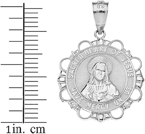 Vista 2 de Colgante de plata de ley 925 con medalla religiosa de Jesús