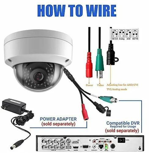 Vista 6 de Real HD 4MP Analógica coaxial domo TVI CVI cámara de vigilancia de seguridad CCTV, 2.8mm 100° ángulo de visión amplia, 65 pies visión nocturna IR