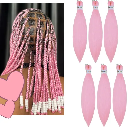 Vista 51 de Cabello trenzado para niños preestirado de 16 pulgadas, color negro para niños, trenzas sin nudos