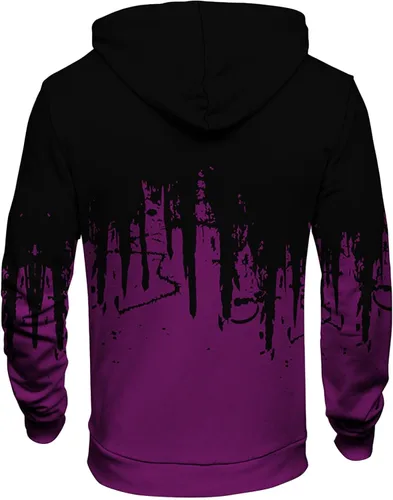 Vista 3 de Ymosrh Sudaderas con capucha de vellón para hombre, color degradado, sudadera de manga larga, con capucha, blusa con capucha