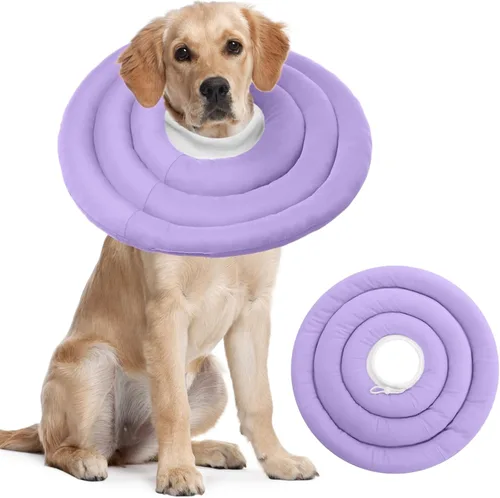 Vista 45 de IDOMIK - Collar de recuperación para perros, cono suave impermeable para perros después de la cirugía Comfy Protective Elizabethan Collar