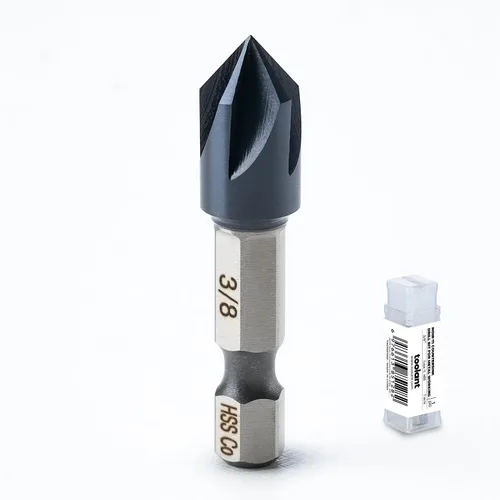Vista 9 de toolant Broca Avellanadora de Cobalto Noir-Ti de 1/2" (Pro), Recubierta con Nitruro de Aluminio y Titanio con Vástago Hexagonal de Cambio Rápido