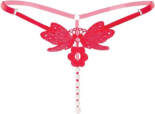Vista 7 de Tanga de cintura baja con bordado de mariposa para mujer 6 Pack-Multicolor
