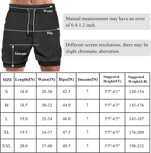 Vista 6 de Pantalones cortos de correr para hombre 2 en 1 de malla para gimnasio, entrenamiento, deportes, pantalones cortos atléticos para hombres