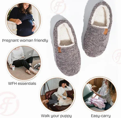 Vista 5 de EverFoams Pantuflas completas de espuma viscoelástica de oveja para mujer
