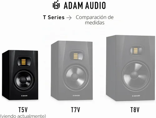 Vista 7 de ADAM Audio Par de monitores de estudio T5V y subwoofer de estudio alimentado T10S Bundle 2.1