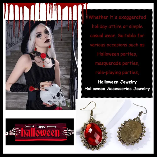 Vista 3 de Gargantilla negra para mujer, accesorios góticos, vampiros y steampunk - Disfraces de Halloween