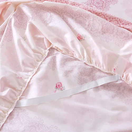 Vista 5 de FADFAY, Juego de ropa de cama romántica con estampado de flores, juego de cama rural rústico, funda de edredón con volantes de encaje de princesa