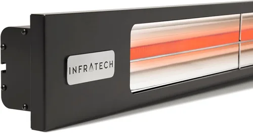 Vista 2 de Infratech SL4024B Slim Line - Calentador de patio de un solo elemento de 4,000 vatios, acabado a elegir: placa frontal de acero inoxidable con borde