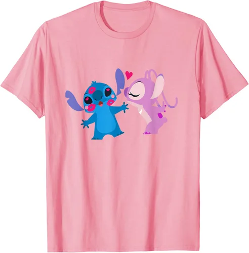 Vista 74 de Disney Stitch and Angel - Camiseta para el día de San Valentín Negro