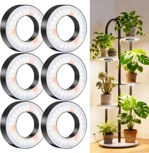 Vista 8 de Wiaxulay Luces de cultivo para plantas de interior, 48 luces LED de espectro completo, lámpara de cultivo debajo del gabinete con temporizador