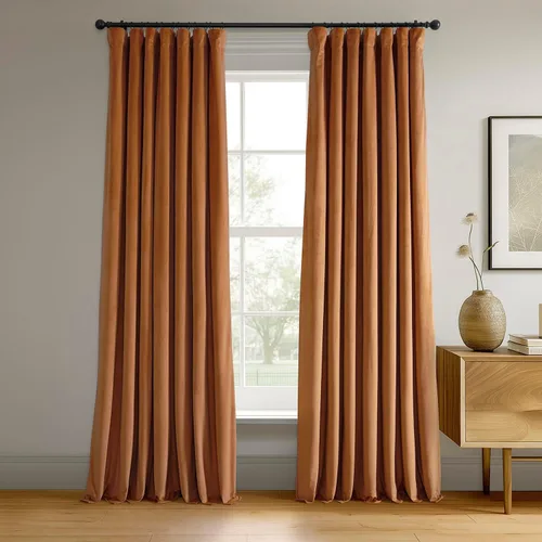 Vista 22 de HPD Half Price Drapes Cortinas Opacas Térmicas de Terciopelo Signature para Sala de Estar de 63 Pulgadas de Largo (1 Panel) con Bolsillo para Barra