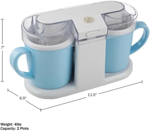 Vista 6 de Máquina para hacer helados - Máquina de helados de 1 cuarto de galón para sorbete, gelato, yogur congelado y más - Electrodomésticos y accesorios