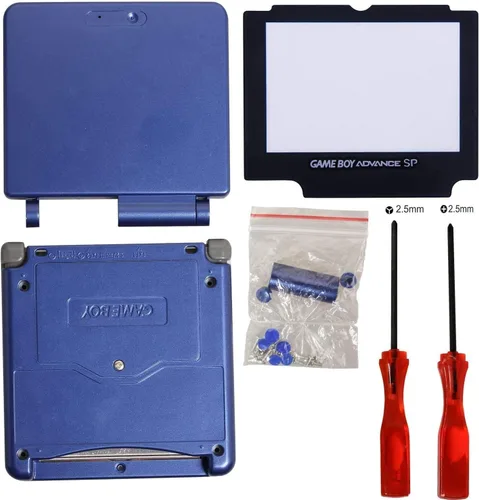 Vista 3 de Timorn Gameboy SP - Carcasa de repuesto para GBA SP Gameboy Advance SP SP (Azul Pack)