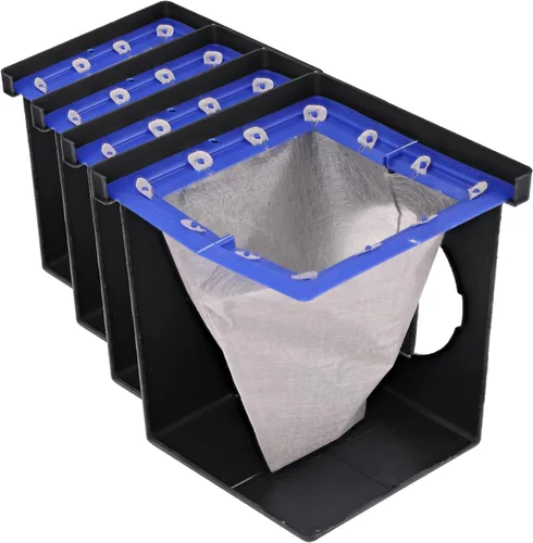 Vista 8 de NDS 1211G* Rejilla de drenaje cuadrada para lavabo, diseño de diamante, se adapta a drenaje de lavabo de 12 pulgadas, elevadores y adaptador de Negro