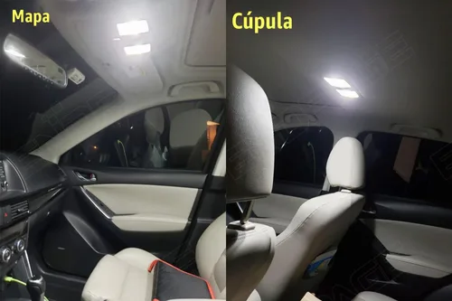Vista 3 de Kit de 9 luces LED CX5 para interior Mazda CX-5 2013 2014 2015 2016 2017 2018 2019 2020 2021 blanco 6000K paquete de iluminación LED interior +