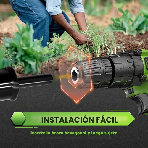 Vista 4 de Broca de taladro para plantar – 4 x 24 pulgadas de alta resistencia para taladro para valla, taladro hexagonal de 1/2 pulgada