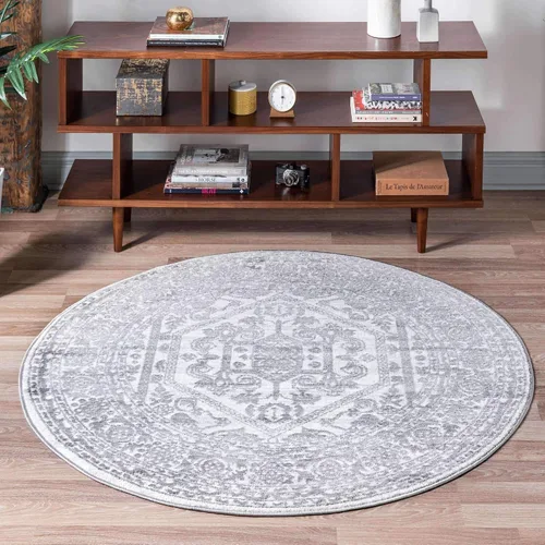 Vista 20 de Unique Loom Boston Collection - Alfombra de área con medallón (2 x 8 pies, color blanco y gris)