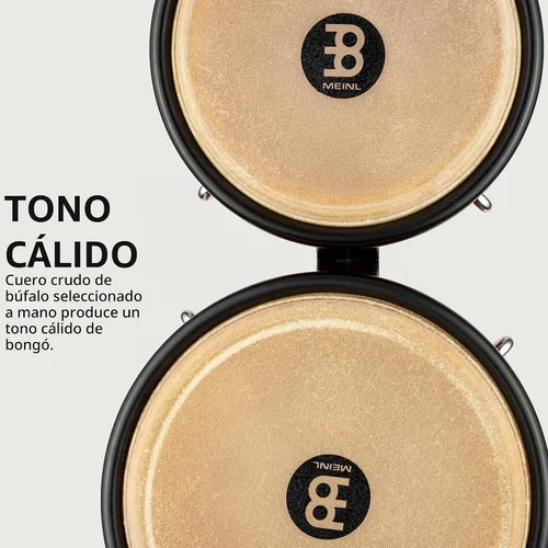 Vista 3 de Meinl Percussion FWB190AF Free Ride Series Bongos de madera, acabado de llama ámbar