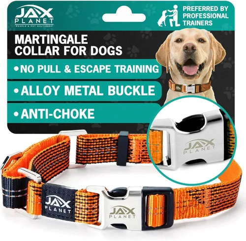 Vista 13 de Collar Martingale para perros, collar de entrenamiento para perros sin tirones y antideslizante, nailon resistente para caminar activamente, hebilla