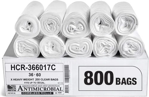 Vista 36 de Aluf Plastics Bolsas de basura de alta densidad, 10 galones, 4000 unidades, 6 micras (eq), 24 x 24 pulgadas, negras, para baño, oficina, industrial
