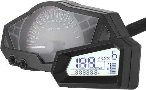 Vista 3 de Odómetro LCD, ABS LCD motocicleta odómetro velocidad combustible medidor 15000RPM apto para 300