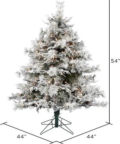 Vista 3 de Vickerman Árbol de Navidad artificial de Cheshire de 4.5 pies de conexión instantánea, mini luces Dura-Lit® transparentes, árbol de Navidad