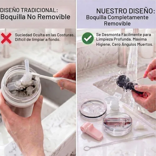 Vista 4 de Tapa de Repuesto a Prueba de Fugas de 14 oz para Vaso Stanley Cup de 14 onzas, Paquete de 2 Tapas con Pajita Abatible a Prueba de Derrames