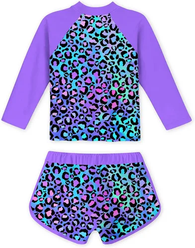 Vista 4 de TUONROAD Traje de baño de 2 piezas para niñas de 4 a 10 años