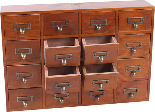 Vista 6 de Organizador de cajones de escritorio de madera, caja de almacenamiento de hierbas, organización y almacenamiento de escritorio de oficina en casa