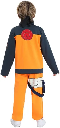 Vista 4 de HANERREAL Disfraz de anime para niños, Halloween, cosplay, chaquetas, pantalones, conjunto completo