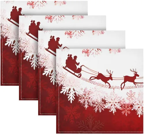 Vista 5 de Paquete de 6 servilletas de tela, servilletas lavables de Navidad, ideales para bodas, fiestas, cenas de vacaciones, 20 x 20 pulgadas Patrón 3