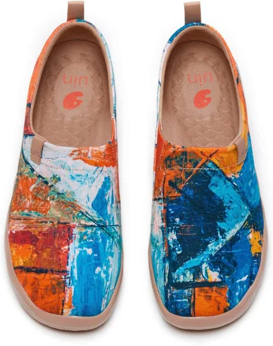 Vista 37 de UIN Zapatos de viaje para caminar para hombre, sin cordones, de lona, informales, ligeros, cómodos y modernos, diseño de perritos felices Ahhhhh