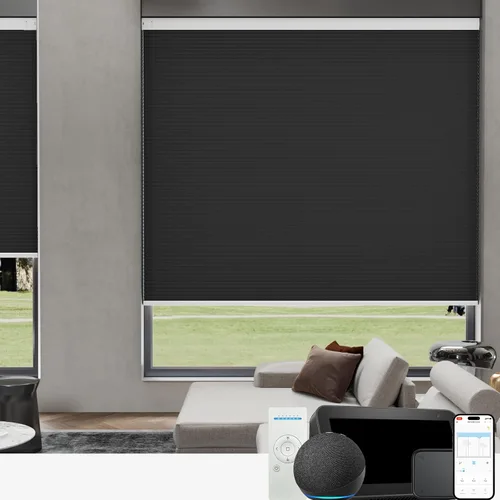 Vista 21 de MYshade Persianas celulares de tamaño personalizado, persianas opacas sin cordones para dormitorio, baño, sala de estar, control de luz, persianas